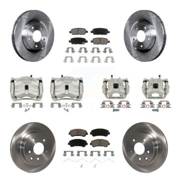 Front Rear Disc Brake Caliper Rotors And Ceramic Pads Kit (10Pc) For Nissan Rogue Select KC8-101238C