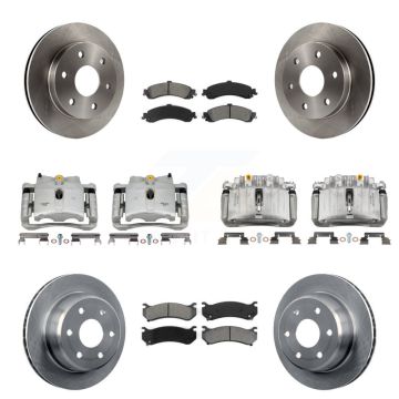 Front Rear Brake Caliper Rotor Semi-Metallic Pad Kit (10Pc) For Chevrolet Silverado 1500 KC8-101239S