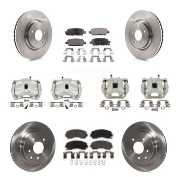 Front Rear Disc Brake Caliper Rotor Ceramic Pad Kit (10Pc) For 2014-2015 Nissan Rogue SL KC8-101239T