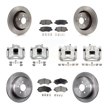 Front Rear Disc Brake Caliper Rotors And Semi-Metallic Pads Kit (10Pc) For Dodge Nitro KC8-101241P