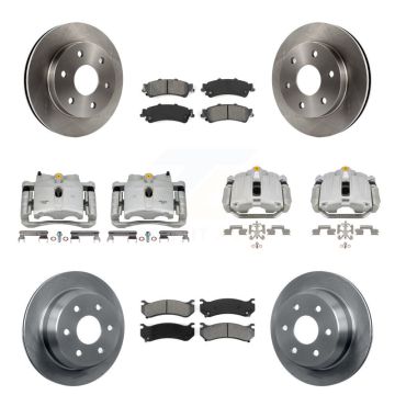 Front Rear Brake Caliper Rotors Semi-Metallic Pad Kit (10Pc) For Chevrolet GMC Silverado KC8-101241S