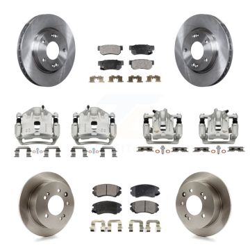 Front Rear Disc Brake Caliper Rotor And Semi-Metallic Pad Kit (10Pc) For Hyundai Elantra KC8-101242P