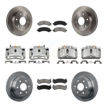 Front Rear Brake Caliper Rotor Semi-Metallic Pad Kit (10Pc) For Chevrolet Avalanche 1500 KC8-101242S
