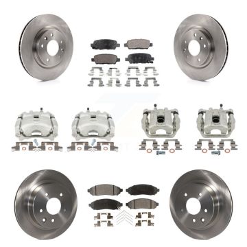Front Rear Disc Brake Caliper Rotors And Ceramic Pads Kit (10Pc) For Nissan LEAF KC8-101242T