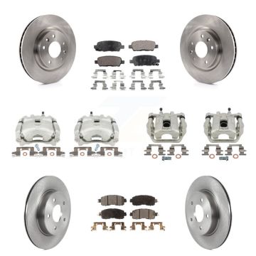 Front Rear Disc Brake Caliper Rotors And Ceramic Pads Kit (10Pc) For Nissan LEAF KC8-101243T