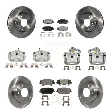 Front Rear Brake Caliper Rotor And Semi-Metallic Pad Kit (10Pc) For Kia Forte Hyundai GT KC8-101246P