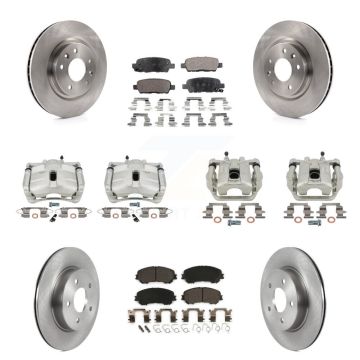 Front Rear Brake Caliper Rotor And Ceramic Pad Kit (10Pc) For 2019 Nissan Rogue Sport SL KC8-101246T