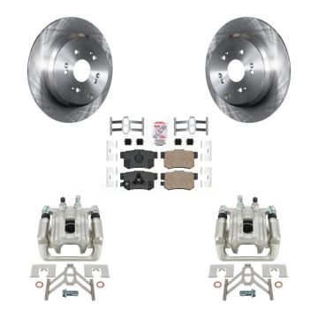 Rear Disc Brake Caliper Rotors And Ceramic Pads Kit For 2005-2006 Honda CR-V KC8-101247N