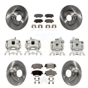 Front Rear Brake Caliper Rotor Ceramic Pad Kit (10Pc) For 2017-2020 Hyundai Elantra 2.0L KC8-101247T