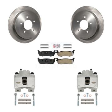 Rear Disc Brake Caliper Rotors And Semi-Metallic Pads Kit For Lincoln Blackwood KC8-101248N
