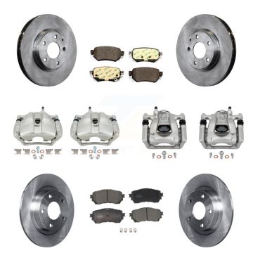 Front Rear Disc Brake Caliper Rotors And Ceramic Pads Kit (10Pc) For Mazda 6 KC8-101248T