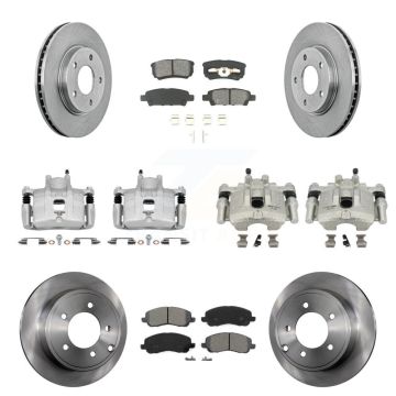 Front Rear Disc Brake Caliper Rotor & Semi-Metallic Pad Kit (10Pc) For Mitsubishi Lancer KC8-101249S