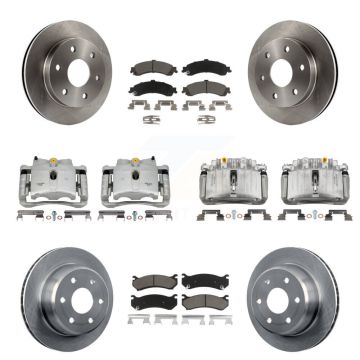 Front Rear Brake Caliper Rotor & Ceramic Pad Kit (10Pc) For Chevrolet Silverado 1500 GMC KC8-101252C
