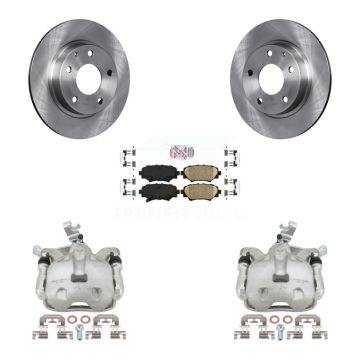 Rear Disc Brake Caliper Rotors And Ceramic Pad Kit For 2014-2016 Mazda 3 Sport 2.5L/2.0L KC8-101252N