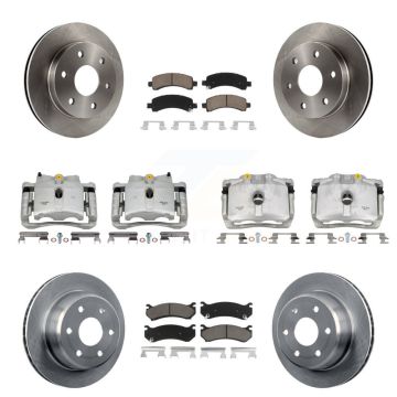 Front Rear Brake Caliper Rotor & Ceramic Pad Kit (10Pc) For Chevrolet Avalanche 1500 GMC KC8-101253C