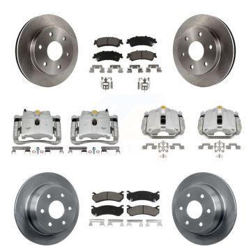 Front Rear Brake Caliper Rotor & Ceramic Pad Kit (10Pc) For Chevrolet GMC Silverado 1500 KC8-101254C