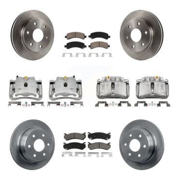 Front Rear Brake Caliper Rotor & Ceramic Pad Kit (10Pc) For Chevrolet Avalanche 1500 4WD KC8-101255C