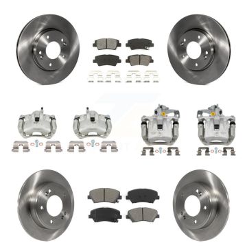 Front Rear Brake Caliper Rotor & Semi-Metallic Pad Kit (10Pc) For Hyundai Elantra GT Kia KC8-101255S