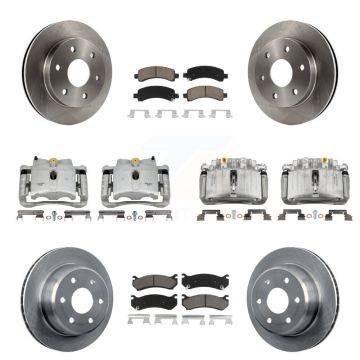 Front Rear Brake Caliper Rotor & Ceramic Pad Kit (10Pc) For GMC Yukon Chevrolet Tahoe XL KC8-101256C