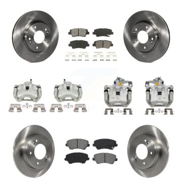 Front Rear Brake Caliper Rotor And Semi-Metallic Pad Kit (10Pc) For Kia Forte Hyundai GT KC8-101257S