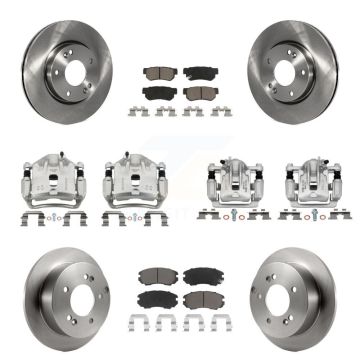 Front Rear Disc Brake Caliper Rotor Ceramic Pad Kit (10Pc) For Hyundai Sonata Kia Optima KC8-101258C