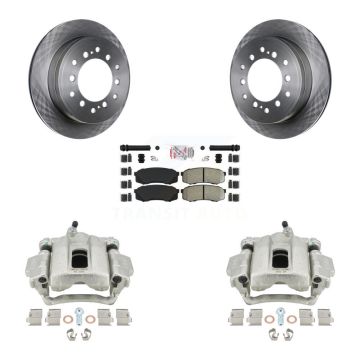 Rear Disc Brake Caliper Rotors And Semi-Metallic Pad Kit For 2010-2014 Toyota FJ Cruiser KC8-101258N