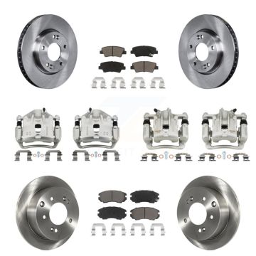 Front Rear Disc Brake Caliper Rotor & Ceramic Pad Kit (10Pc) For 2010-2011 Kia Soul 2.0L KC8-101261C