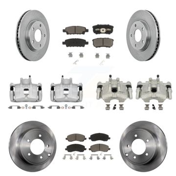 Front Rear Disc Brake Caliper Rotors And Ceramic Pads Kit (10Pc) For Mitsubishi Lancer KC8-101262C