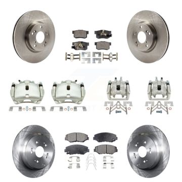 Front Rear Disc Brake Caliper Rotors And Ceramic Pad Kit (10Pc) For 2005-2006 Honda CR-V KC8-101262T