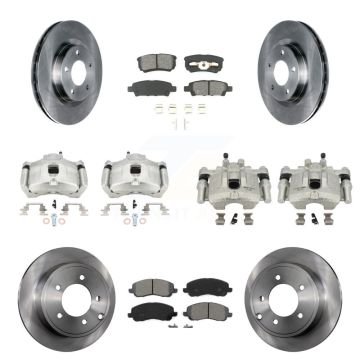 Front Rear Brake Caliper Rotor Semi-Metallic Pad Kit (10Pc) For Jeep Patriot Compass 200 KC8-101265S
