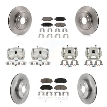 Front Rear Brake Caliper Rotor And Ceramic Pad Kit (10Pc) For 2019 Nissan Rogue Sport SL KC8-101267C
