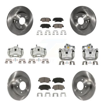 Front Rear Brake Caliper Rotor & Ceramic Pad Kit (10Pc) For Hyundai Elantra GT Kia Forte KC8-101268C
