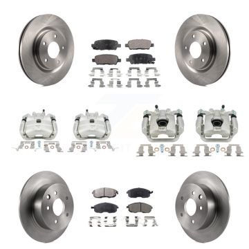 Front Rear Disc Brake Caliper Rotors And Ceramic Pads Kit (10Pc) For Nissan Sentra Juke KC8-101268T