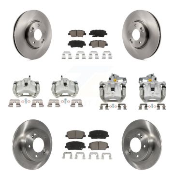 Front Rear Brake Caliper Rotor & Ceramic Pad Kit (10Pc) For 2014 Kia Forte SX with Sedan KC8-101269C