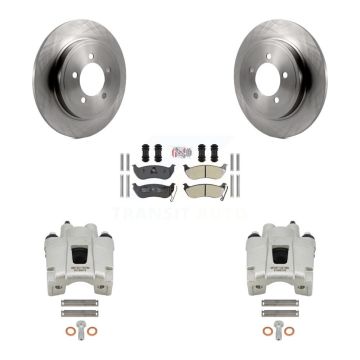 Rear Disc Brake Caliper Rotor Semi-Metallic Pad Kit For Ford Explorer Sport Trac Mercury KC8-101270N