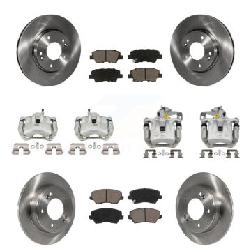 Front Rear Brake Caliper Rotors & Ceramic Pad Kit (10Pc) For Hyundai Veloster Elantra GT KC8-101272C