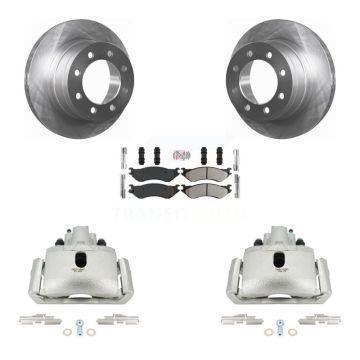Rear Disc Brake Caliper Rotor Semi-Metallic Pad Kit For Dodge Ram 1500 With 8 Lug Wheels KC8-101272N