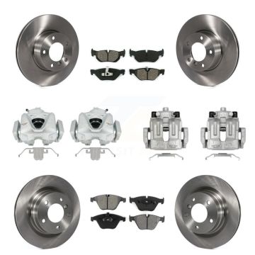 Front Rear Disc Brake Caliper Rotors And Semi-Metallic Pads Kit (10Pc) For BMW 328i KC8-101274S