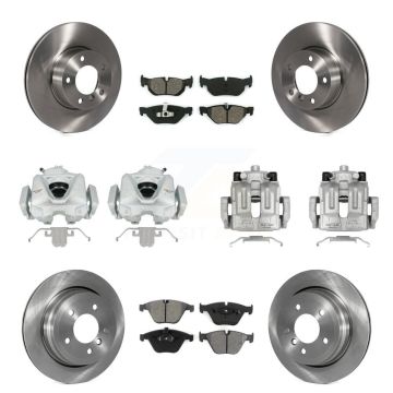Front Rear Brake Caliper Rotor Semi-Metallic Pad Kit (10Pc) For BMW 328i xDrive X1 328xi KC8-101275S
