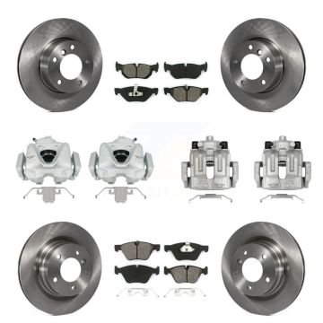 Front Rear Disc Brake Caliper Rotors And Semi-Metallic Pads Kit (10Pc) For BMW 323i KC8-101276S