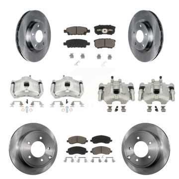 Front Rear Brake Caliper Rotors Ceramic Pad Kit (10Pc) For Jeep Patriot Compass Chrysler KC8-101280C