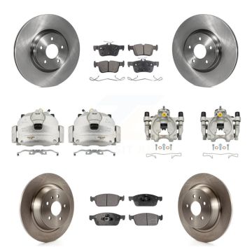 Front Rear Brake Caliper Rotors Semi-Metallic Pad Kit (10Pc) For Ford Escape Lincoln MKC KC8-101280P