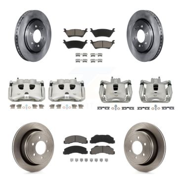 Front Rear Disc Brake Caliper Rotors And Ceramic Pads Kit (10Pc) For Ford F-150 KC8-101283C