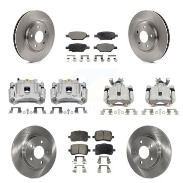 Front Rear Disc Brake Caliper Rotors And Semi-Metallic Pads Kit (10Pc) For Pontiac G6 KC8-101283P