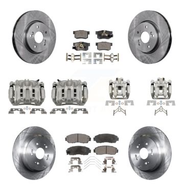 Front Rear Disc Brake Caliper Rotors Ceramic Pad Kit (10Pc) For 2012-2016 Honda CR-V AWD KC8-101283T