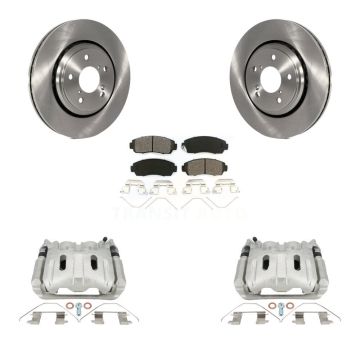 Front Disc Brake Caliper Rotors And Semi-Metallic Pads Kit For 2015-2017 Honda Odyssey KC8-101284S