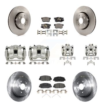 Front Rear Disc Brake Caliper Rotors And Ceramic Pads Kit (10Pc) For 2016-2018 Acura RDX KC8-101284T