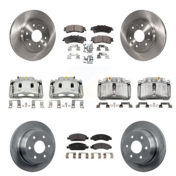 Front Rear Disc Brake Caliper Rotors And Semi-Metallic Pads Kit (10Pc) For KC8-101286P