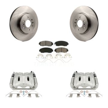 Front Disc Brake Caliper Rotors And Semi-Metallic Pads Kit For 2011-2014 Honda Odyssey KC8-101286S