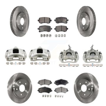Front Rear Disc Brake Caliper Rotor & Ceramic Pad Kit (10Pc) For 2009-2011 Dodge Journey KC8-101286T